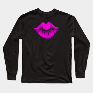 Purple Lips Long Sleeve T-Shirt